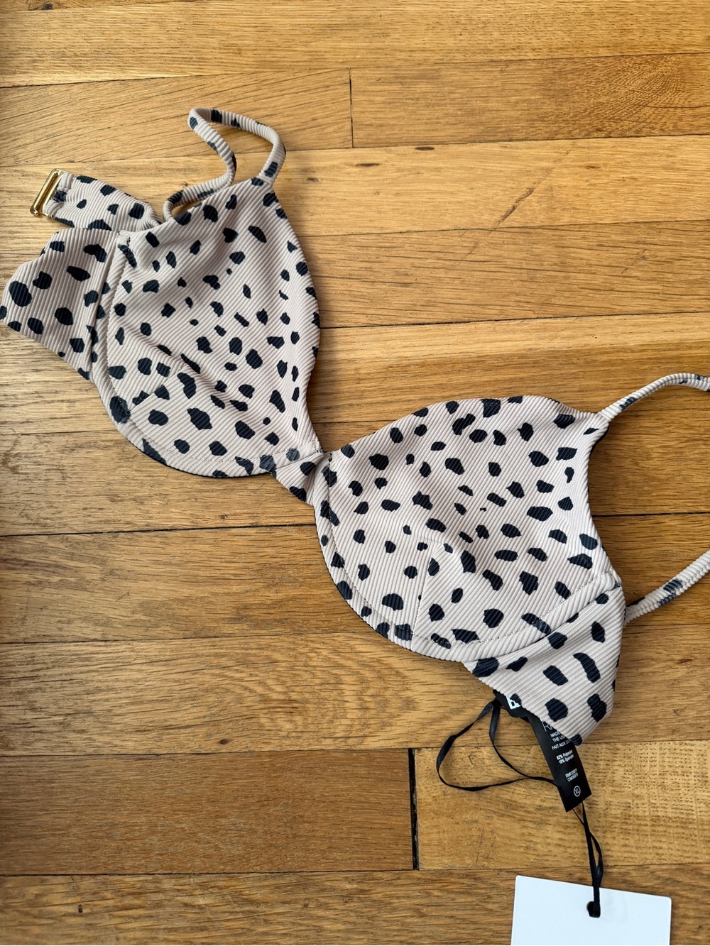 NWT! Beach Riot Beige and Black Leopard Print Bikini Top